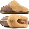 KuaiLu Womens Fuzzy Memory Foam Slippers Warm House Shoes Arch Support(Brown)