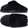 KuaiLu Womens Fuzzy Memory Foam Slippers Warm House Shoes Arch Support(Dark Black)