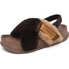 KuaiLu Womens Fuzzy Soft Platform Slippers with Arch Support Faux Fur(Brown)
