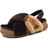 KuaiLu Womens Fuzzy Soft Platform Slippers with Arch Support Faux Fur(Plush Brown)