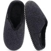 KuaiLu Womens Supportive Memory Foam Slippers Felt Fuzzy Lined Heel Cushion Lightweight House Shoes for Indoor Outdoor(Black)