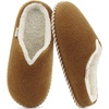 KuaiLu Womens Supportive Memory Foam Slippers Felt Fuzzy Lined Heel Cushion Lightweight House Shoes for Indoor Outdoor(Khaki)