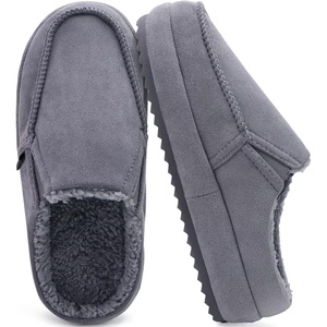 KuaiLu Womens Clog Slippers Cozy Warm Plush Lined With Arch Support Suede Faux Fur House ladies Bedroom Slippers Comfortable Memory Foam Slip-on Womans Home Shoes(Grey)