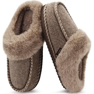 KuaiLu Womens Memory Foam Moccasin Slippers Plush House Comfy Warm Shoes(Light Brown)
