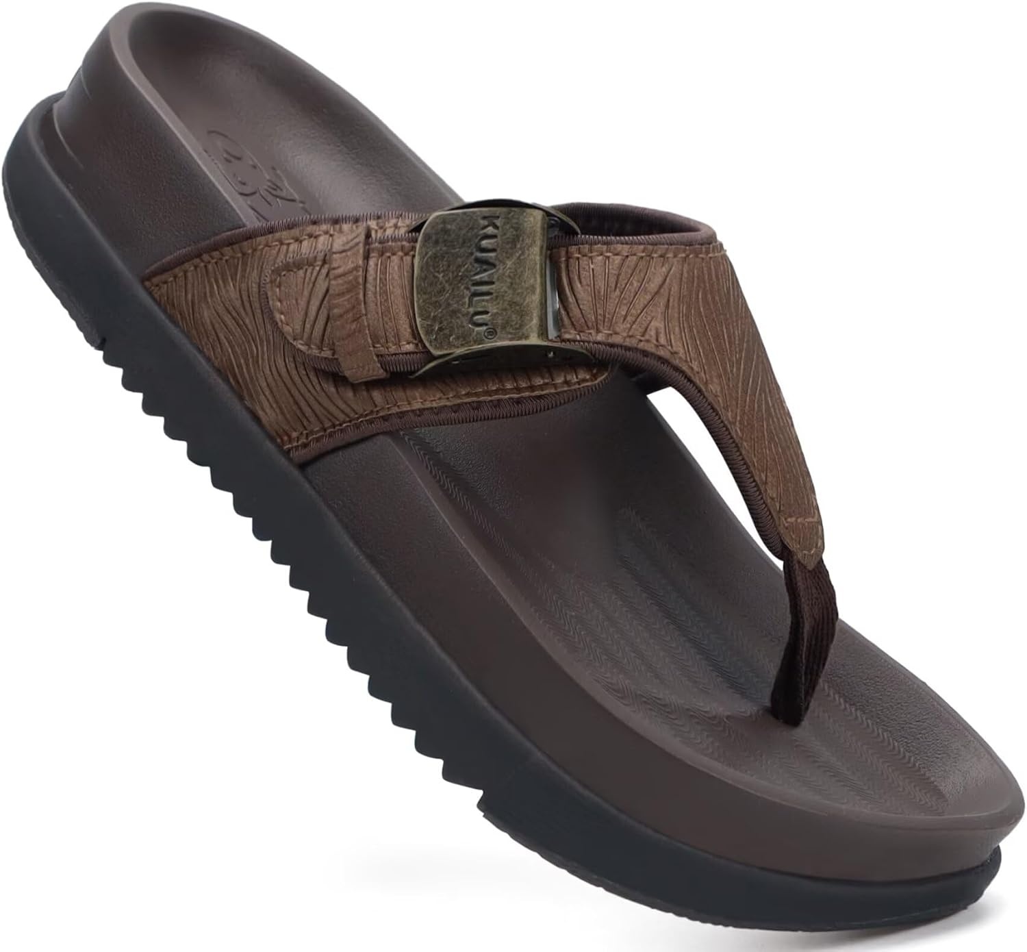image:imageKuaiLu Flip Flops for Womens Orthotic Platform Sandals with Arch SupportBrown