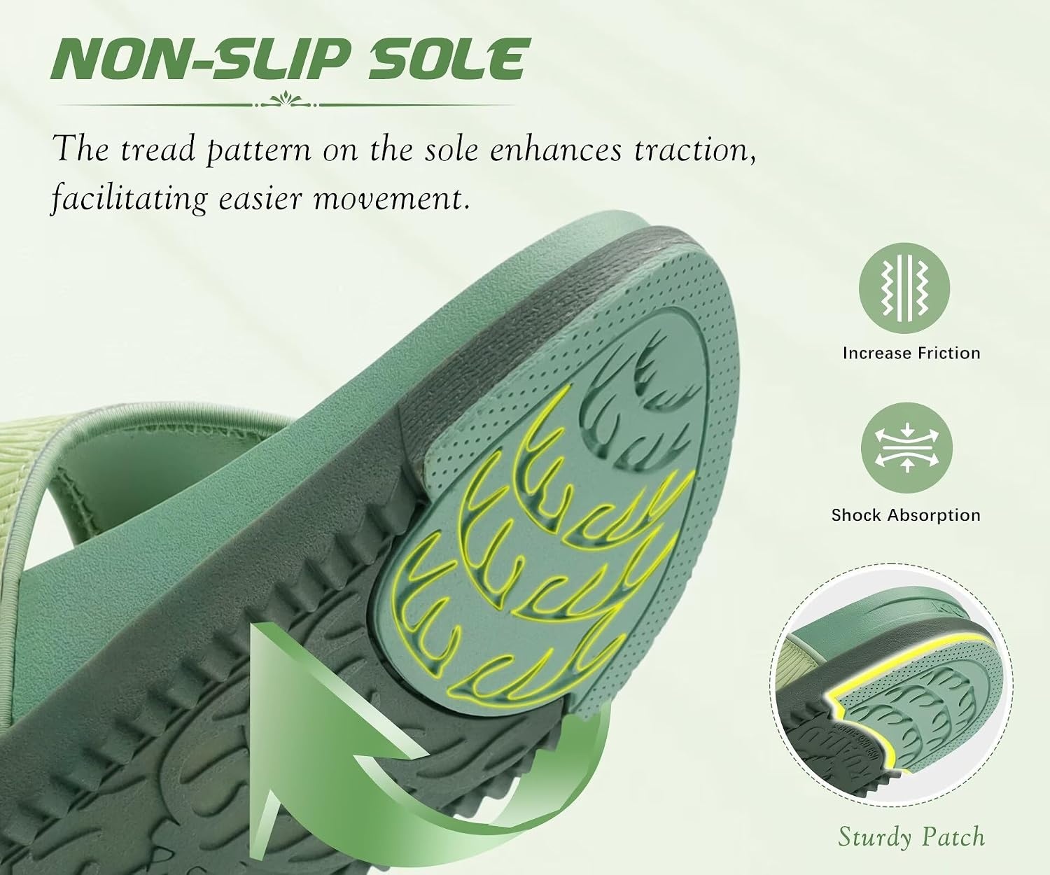 image:imageKuaiLu Flip Flops for Womens Orthotic Platform Sandals with Arch SupportGreen