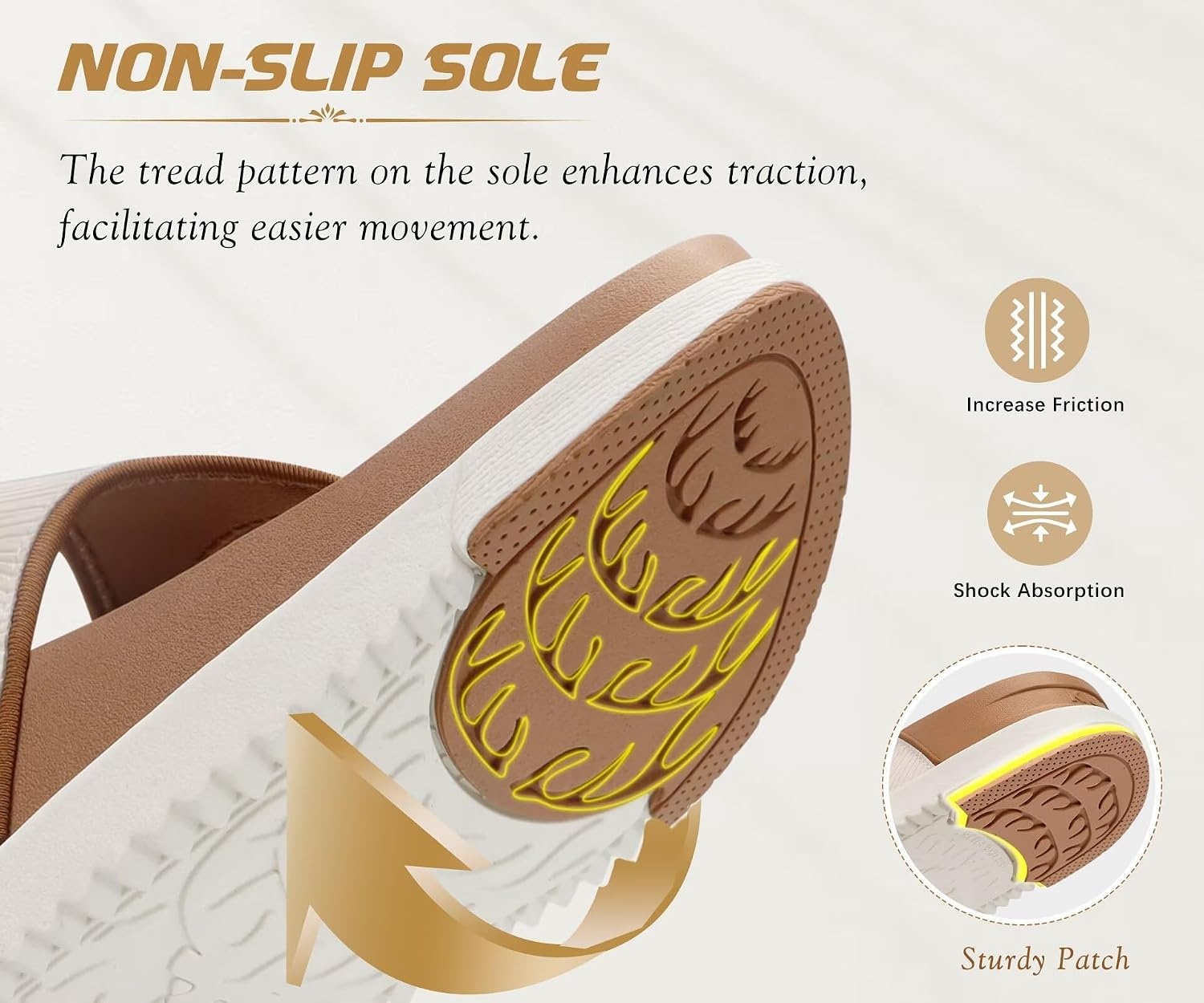 image:imageKuaiLu Flip Flops for Womens Orthotic Platform Sandals with Arch SupportWhite Khaki
