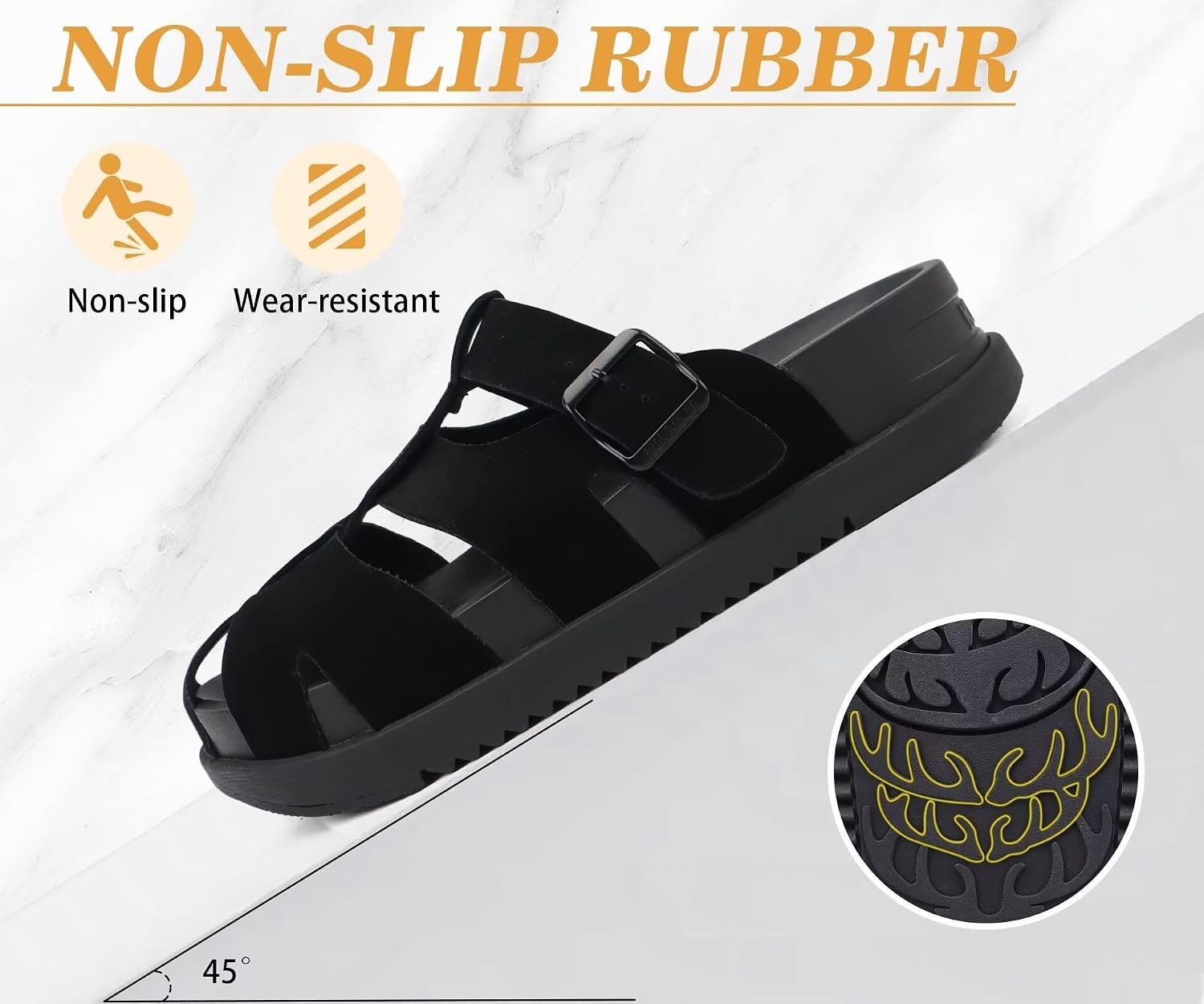 image:imageKuaiLu Womens Clog Sandals Comfortable Arch Support Chic Platform SlidesBlackfull Size Up