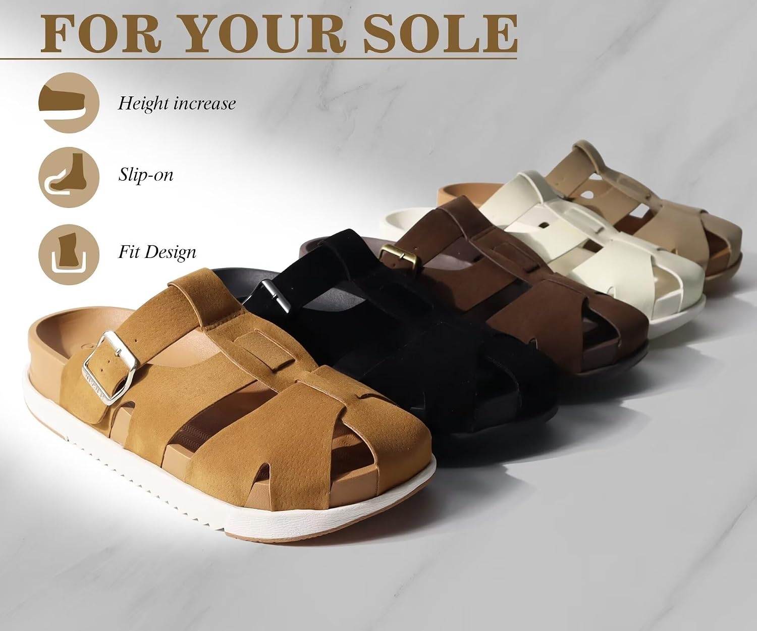 image:imageKuaiLu Womens Clog Sandals Comfortable Arch Support Chic Platform SlidesKhakifull Size Up