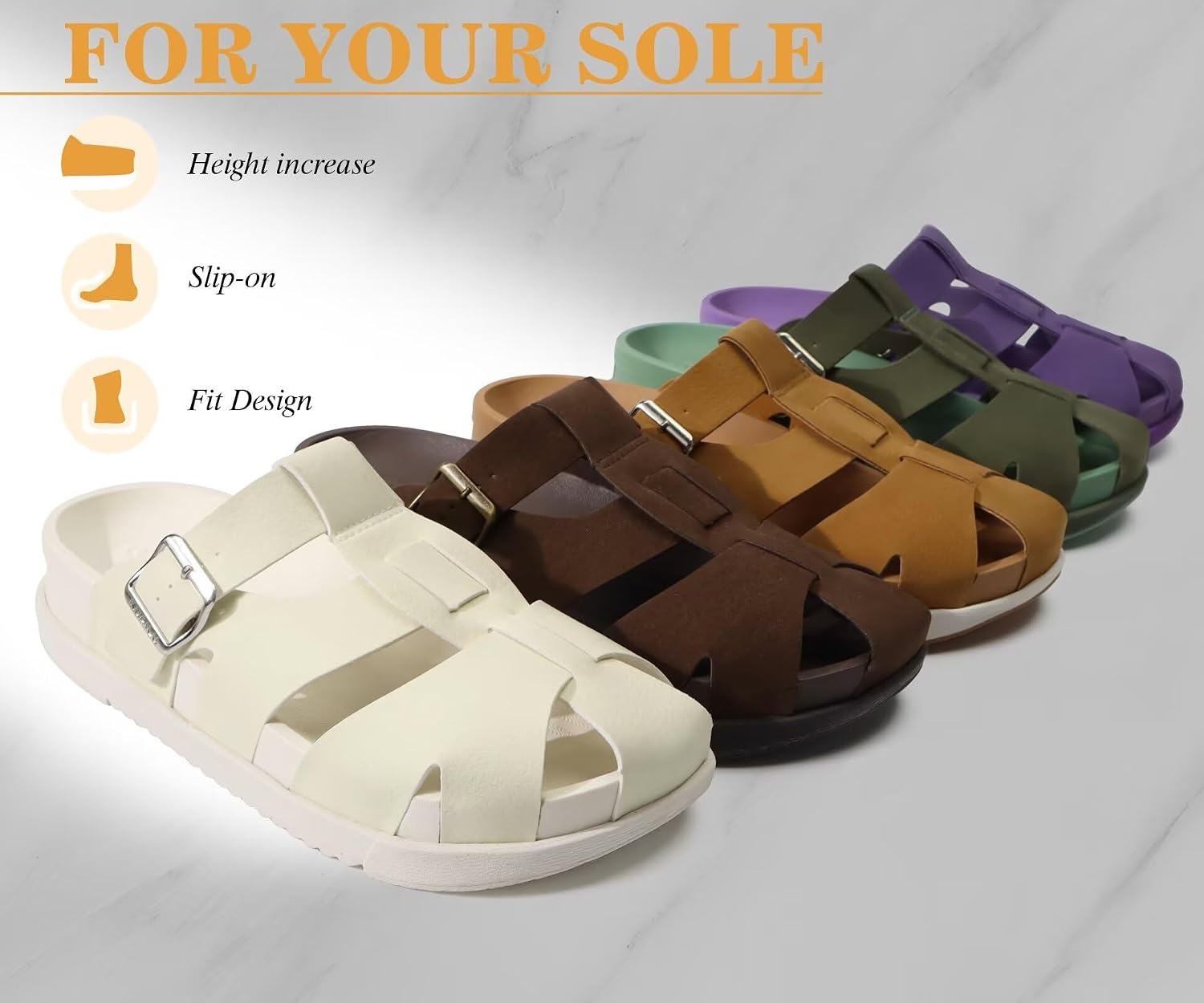 image:imageKuaiLu Womens Clog Sandals Comfortable Arch Support Chic Platform SlidesWhitefull Size Up