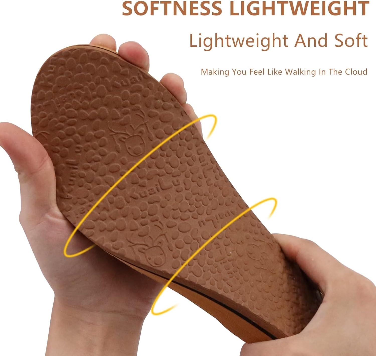 image:imageKuaiLu Womens Fashion Flip Flops Ladies Summer Beach Yoga Mat Thong SandalsKhakiblack