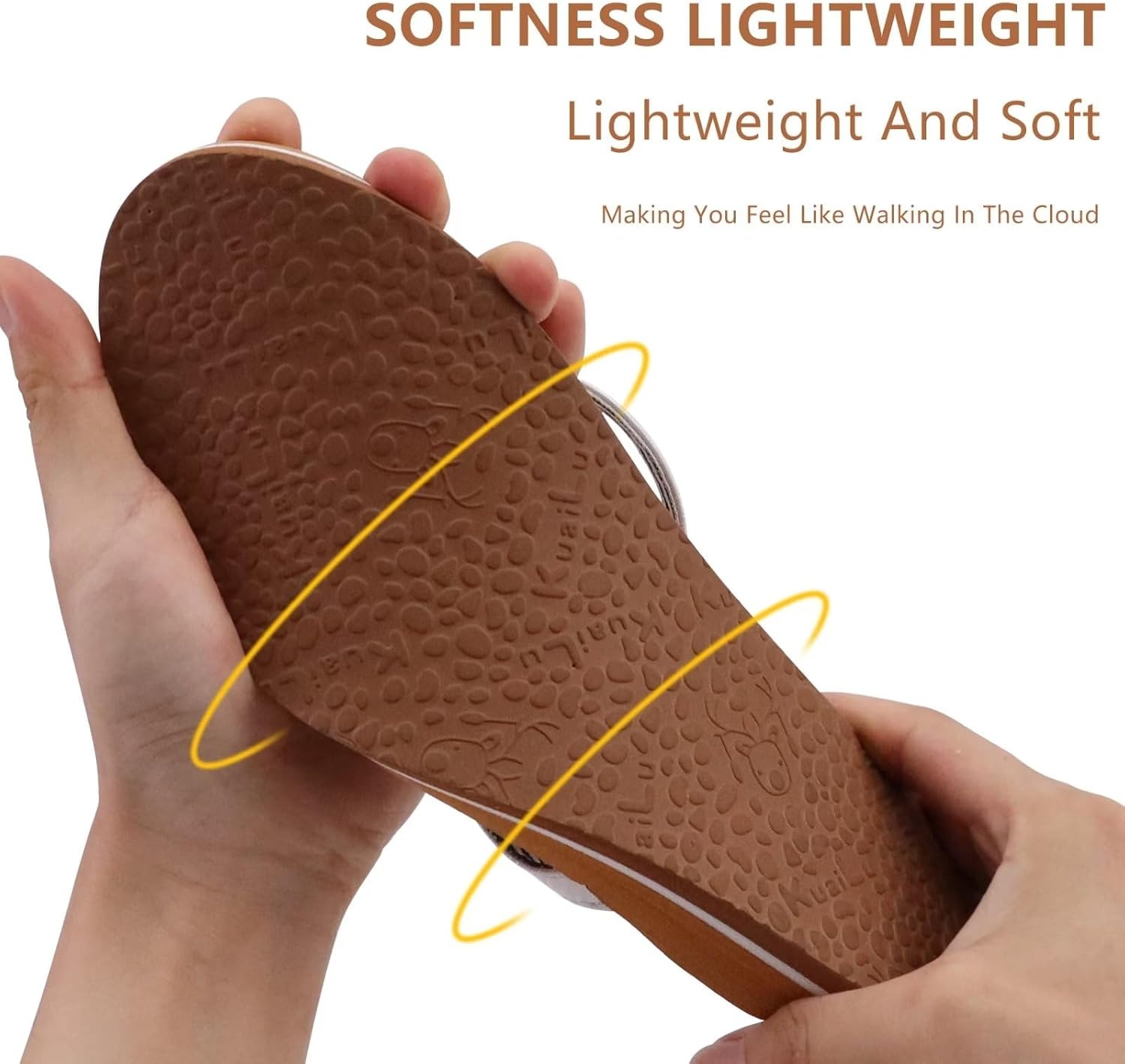 image:imageKuaiLu Womens Fashion Flip Flops Ladies Summer Beach Yoga Mat Thong SandalsKhakiwhite