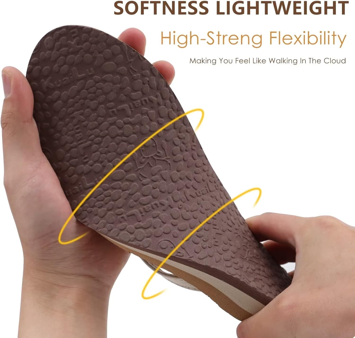 image:imageKuaiLu Womens Fashion Flip Flops Ladies Summer Beach Yoga Mat Thong SandalsShiny Beige