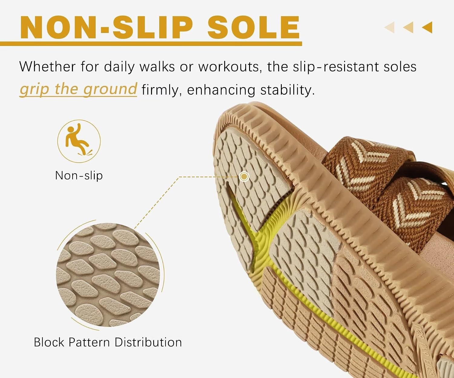 image:imageKuaiLu Womens Orthopedic Walking Sandals with Memory Foam Arch SupportKhaki