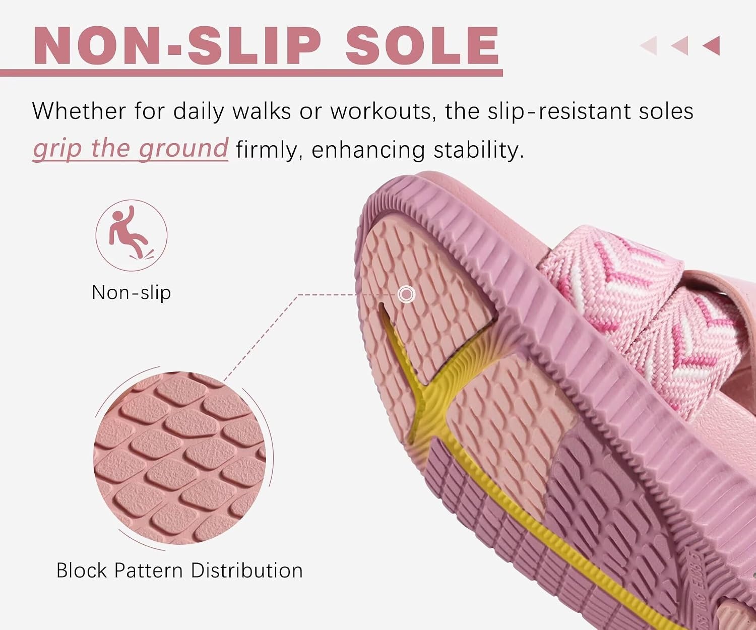 image:imageKuaiLu Womens Orthopedic Walking Sandals with Memory Foam Arch SupportPink