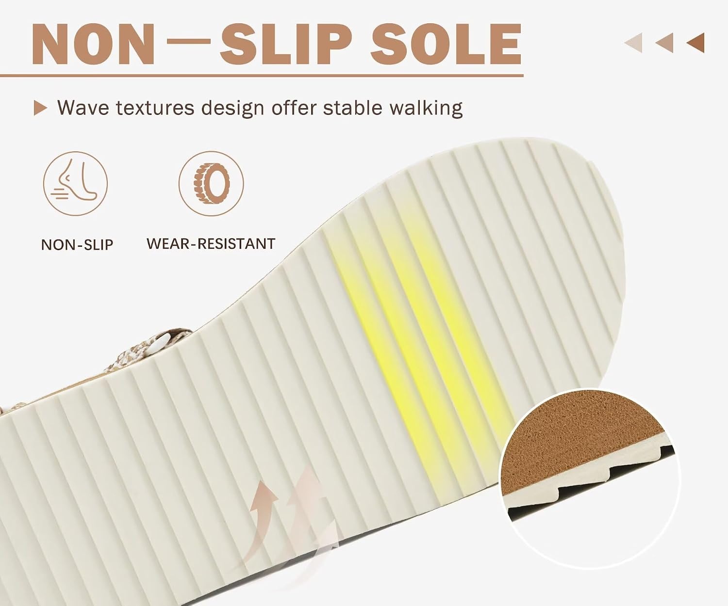image:imageKuaiLu Womens Walking Sandals Comfortable Arch Support Summer Hiking ShoesRipplewhite Khaki