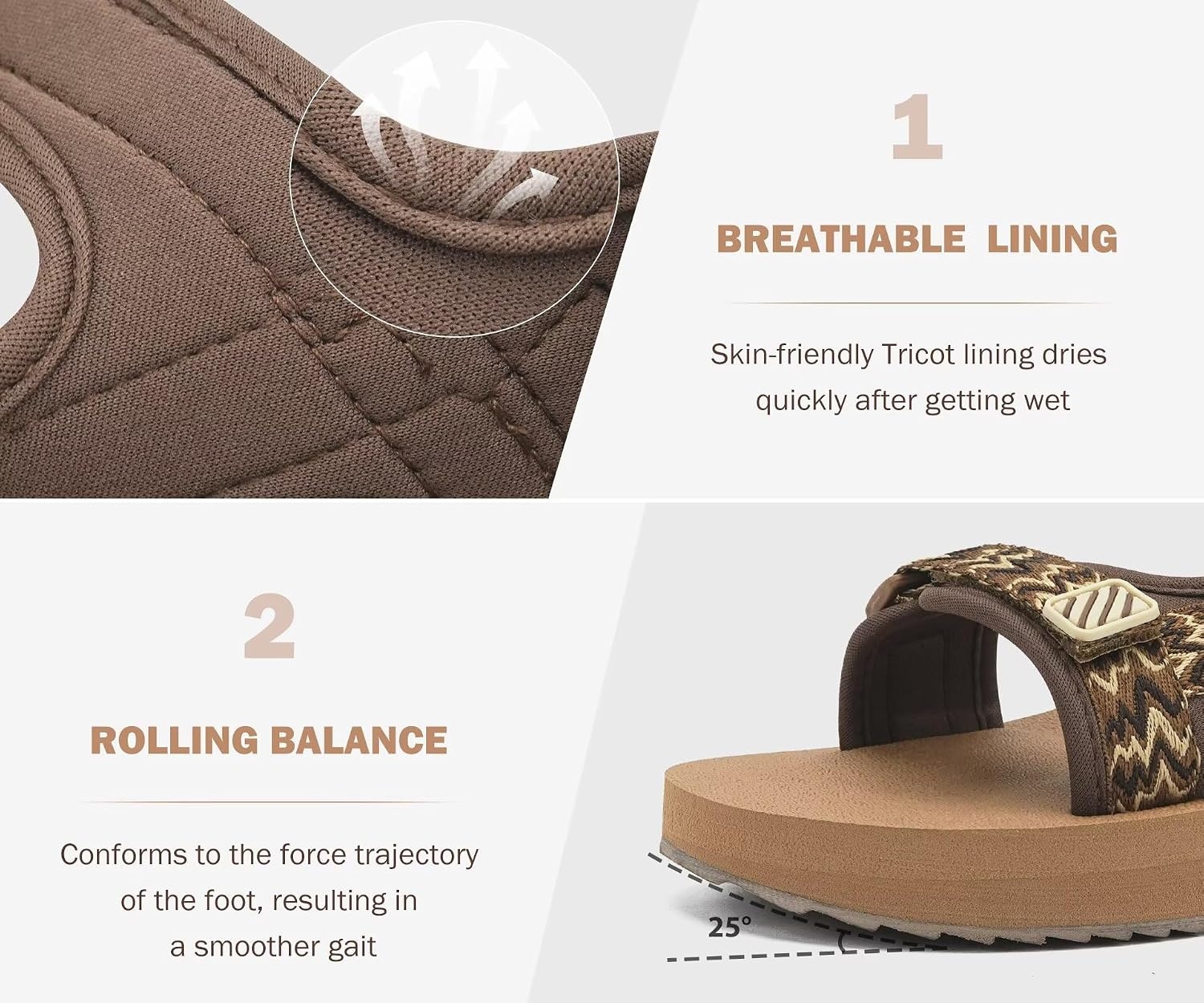 image:imageKuaiLu Womens Walking Sandals Comfortable Arch Support Summer Hiking ShoesTree Brown