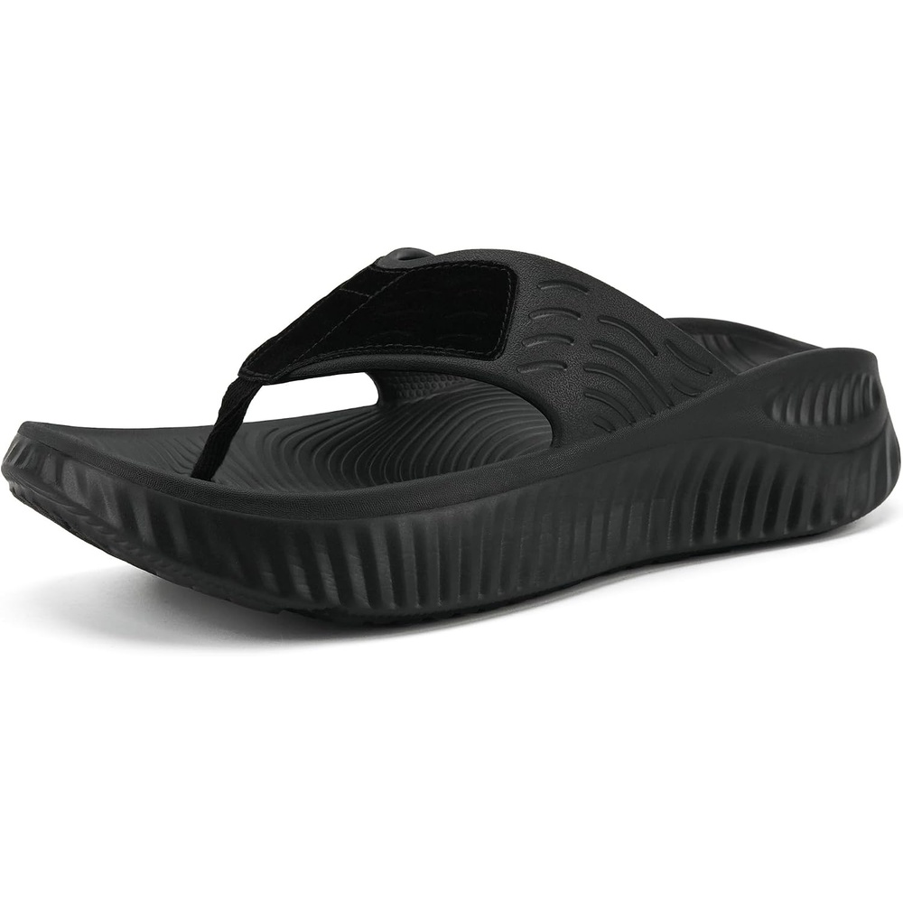 image:imageKuaiLu Flip Flops for Women with Arch Support Summer Beach Thong SandalsBlackgo One Size Up