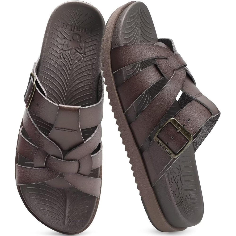 image:imageKuaiLu Gladiator Sandals for Women with Comfortable Arch SupportBrown Go One Size Up