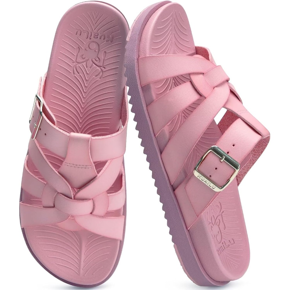 image:imageKuaiLu Gladiator Sandals for Women with Comfortable Arch SupportPink Go One Size Up