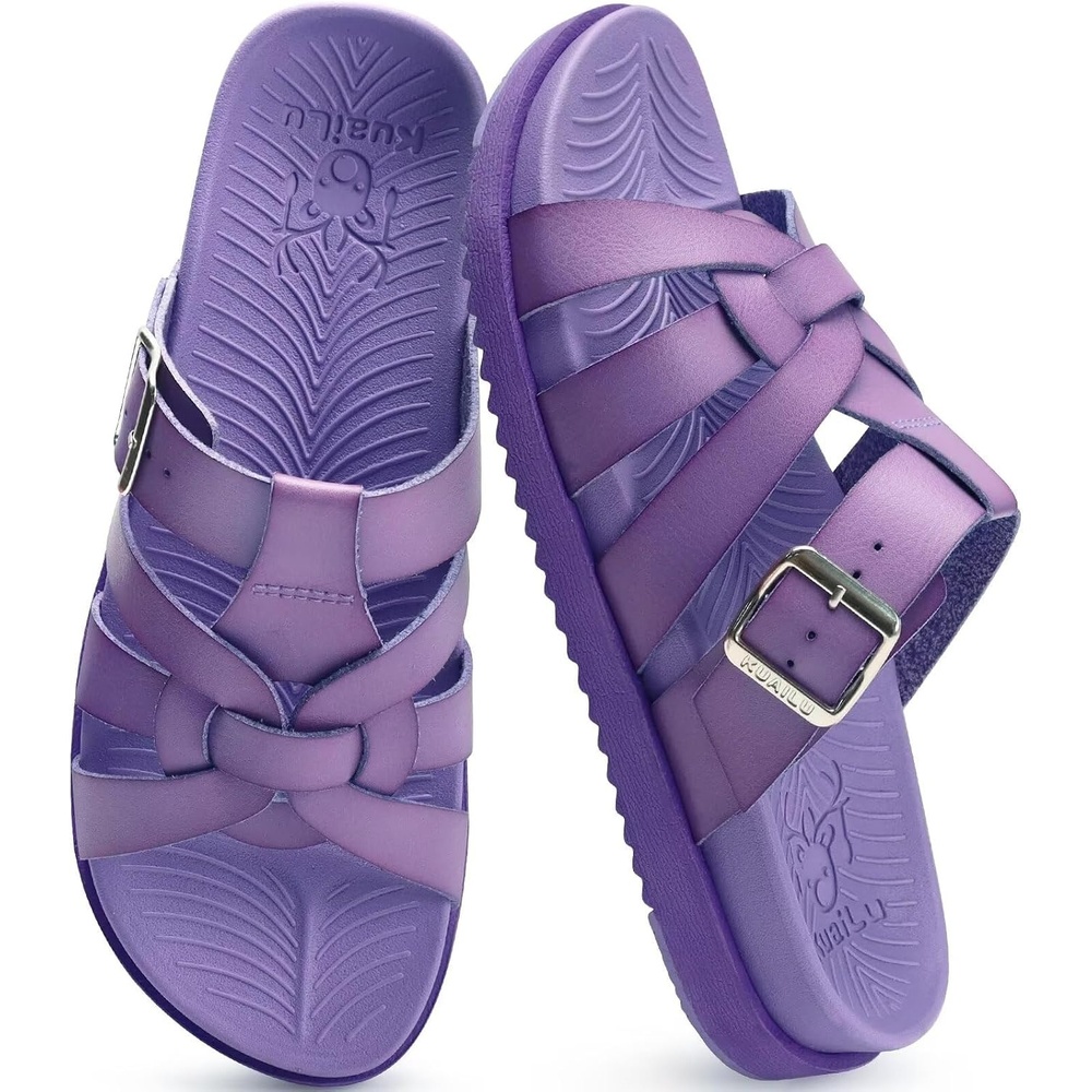 image:imageKuaiLu Gladiator Sandals for Women with Comfortable Arch SupportPurple Go One Size Up