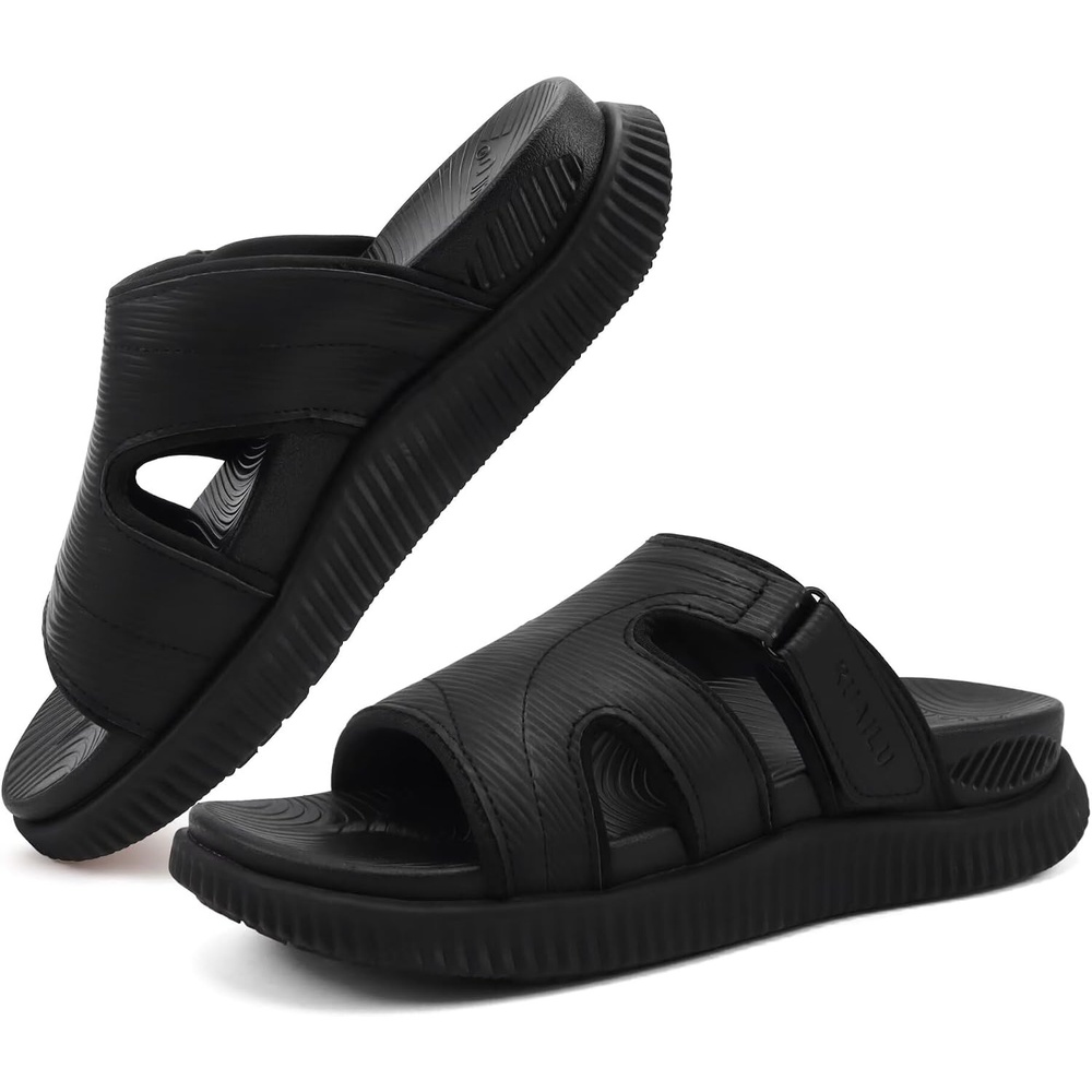 image:imageKuaiLu Womens Fashion Orthopedic Walking Thick Sandals Comfort Arch SupportBlack