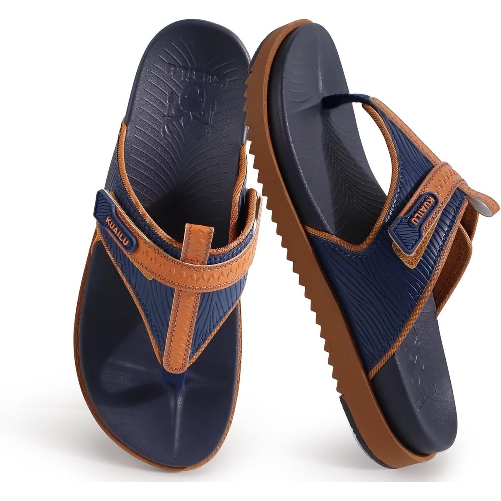 image:imageKuaiLu Womens Orthopedic Flip Flops Comfort Cushion Arch Support SandalsBlue Khaki