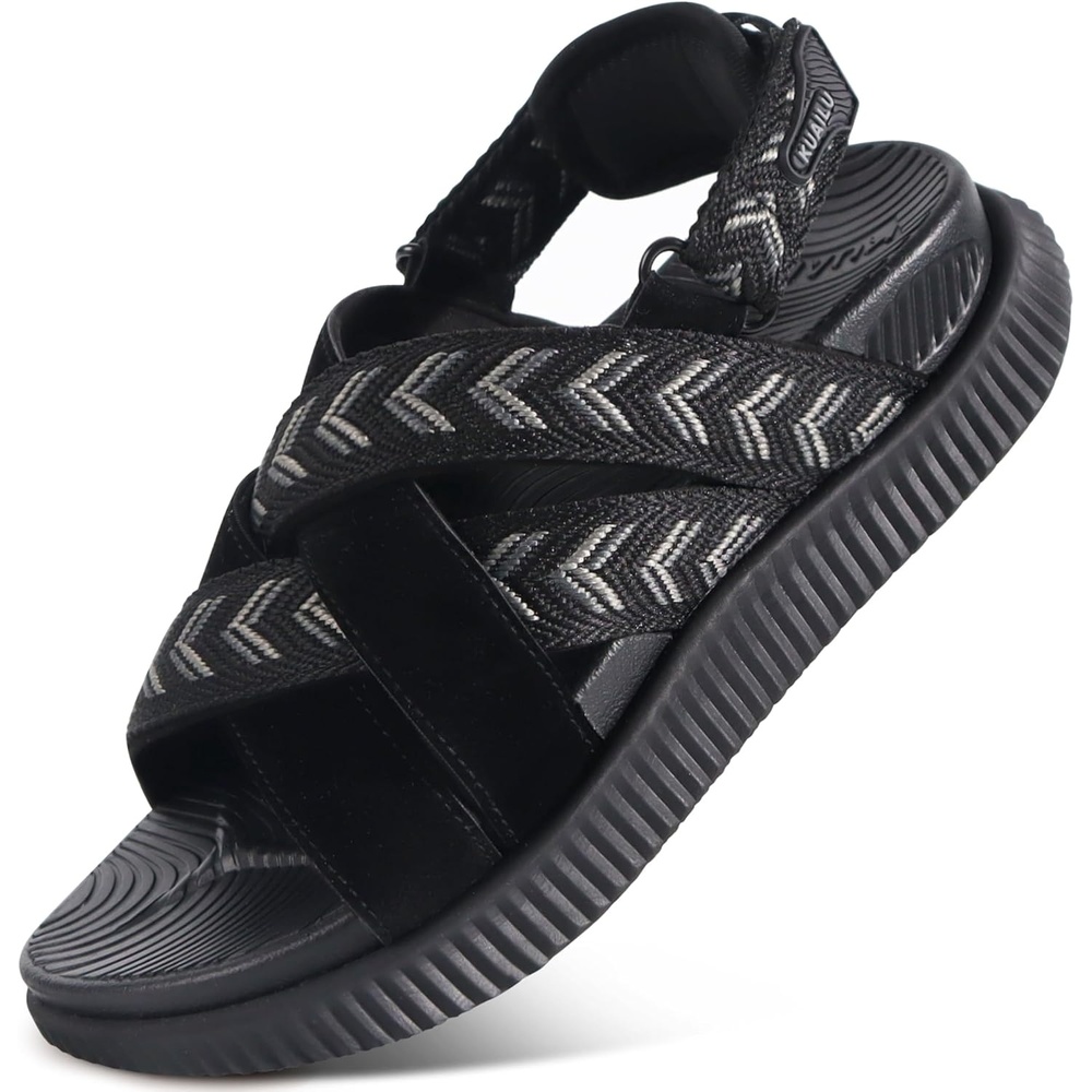image:imageKuaiLu Womens Orthopedic Walking Sandals with Memory Foam Arch SupportBlack