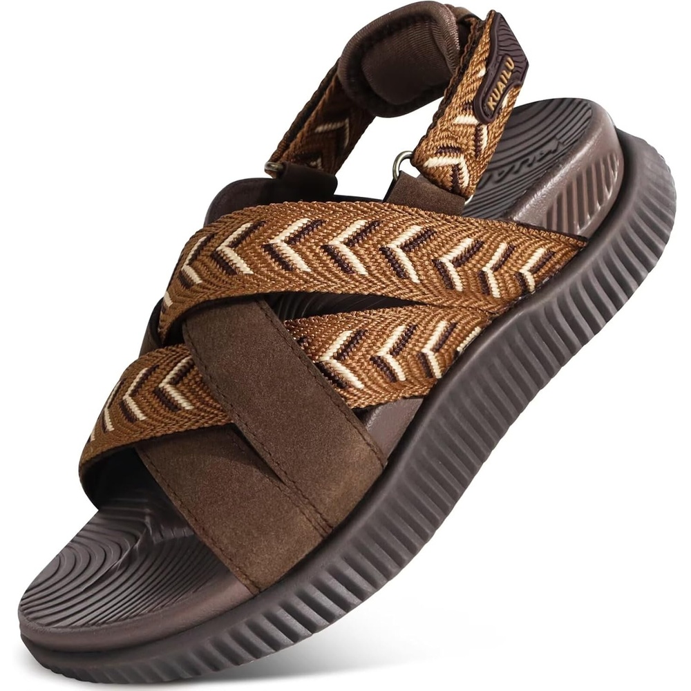 image:imageKuaiLu Womens Orthopedic Walking Sandals with Memory Foam Arch SupportBrown