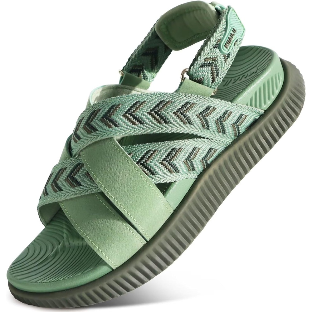 image:imageKuaiLu Womens Orthopedic Walking Sandals with Memory Foam Arch SupportGreen