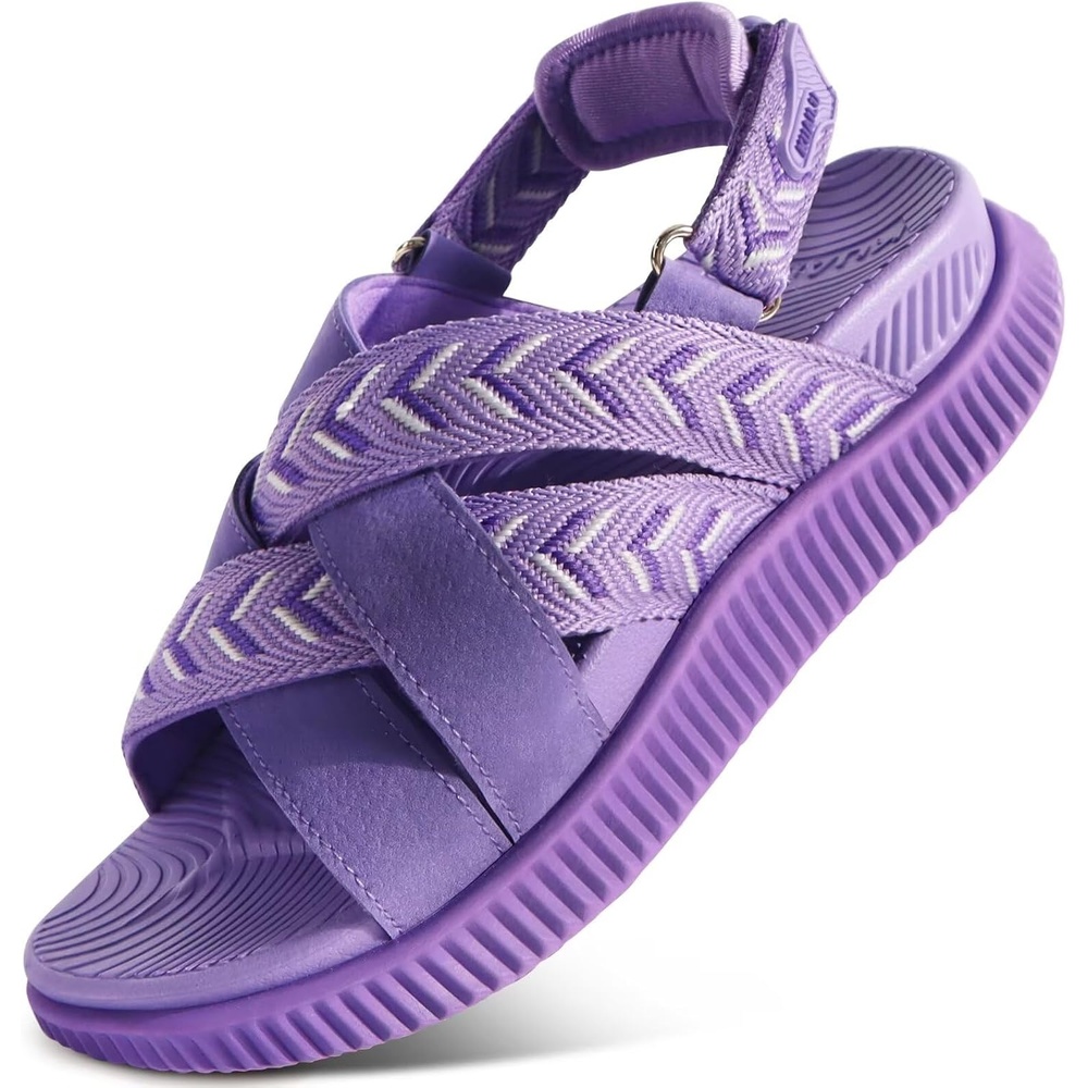 image:imageKuaiLu Womens Orthopedic Walking Sandals with Memory Foam Arch SupportPurple