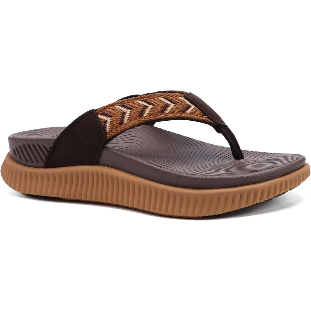 image:imageKuaiLu Womens Orthotic Flip Flops with Arch Support Cushion Recovery SandalKhaki Brown