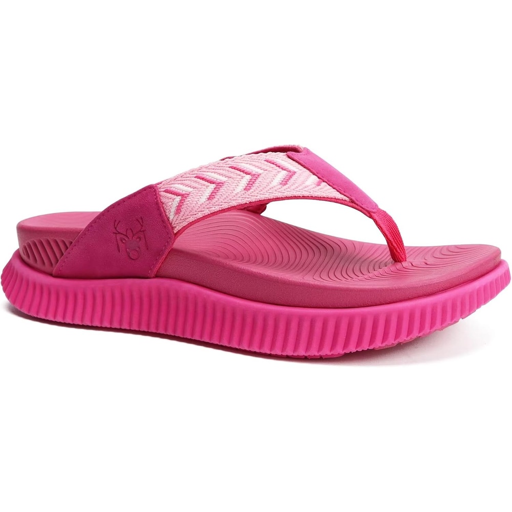 image:imageKuaiLu Womens Orthotic Flip Flops with Arch Support Cushion Recovery SandalRose Red