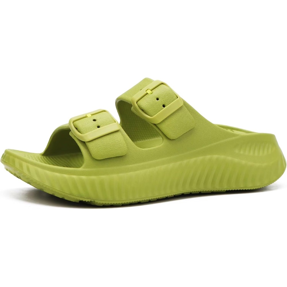 image:imageKuaiLu Womens Recovery Sandals Comfortable Arch Support Adjustable SlidesGreen
