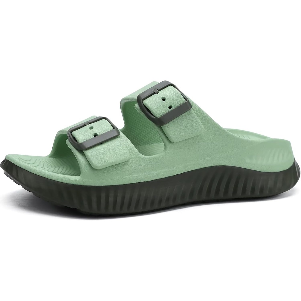 image:imageKuaiLu Womens Recovery Sandals Comfortable Arch Support Adjustable SlidesOlive Green