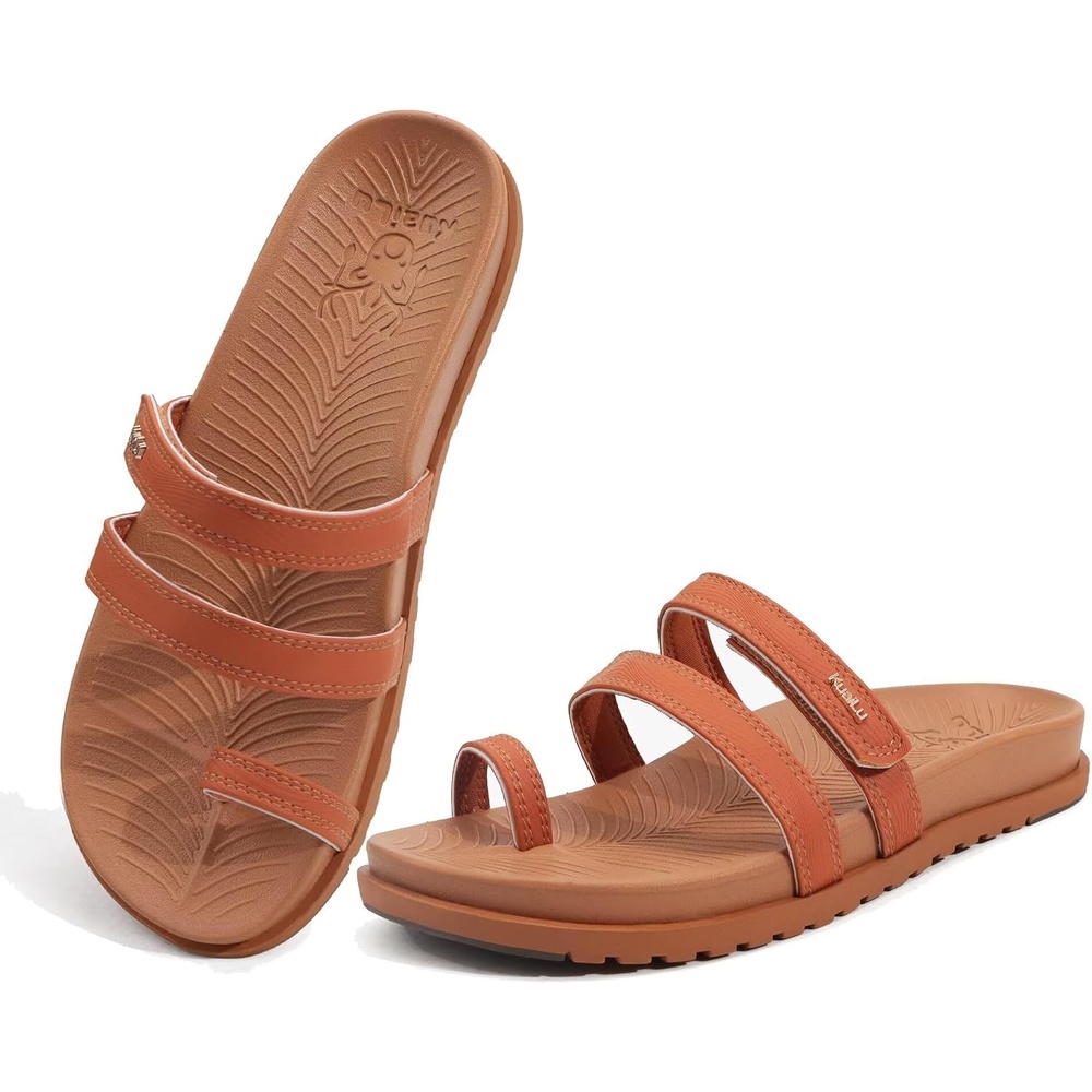 image:imageKuaiLu Womens Slides Sandals With Arch Support Comfort Plantar FasciitisTan