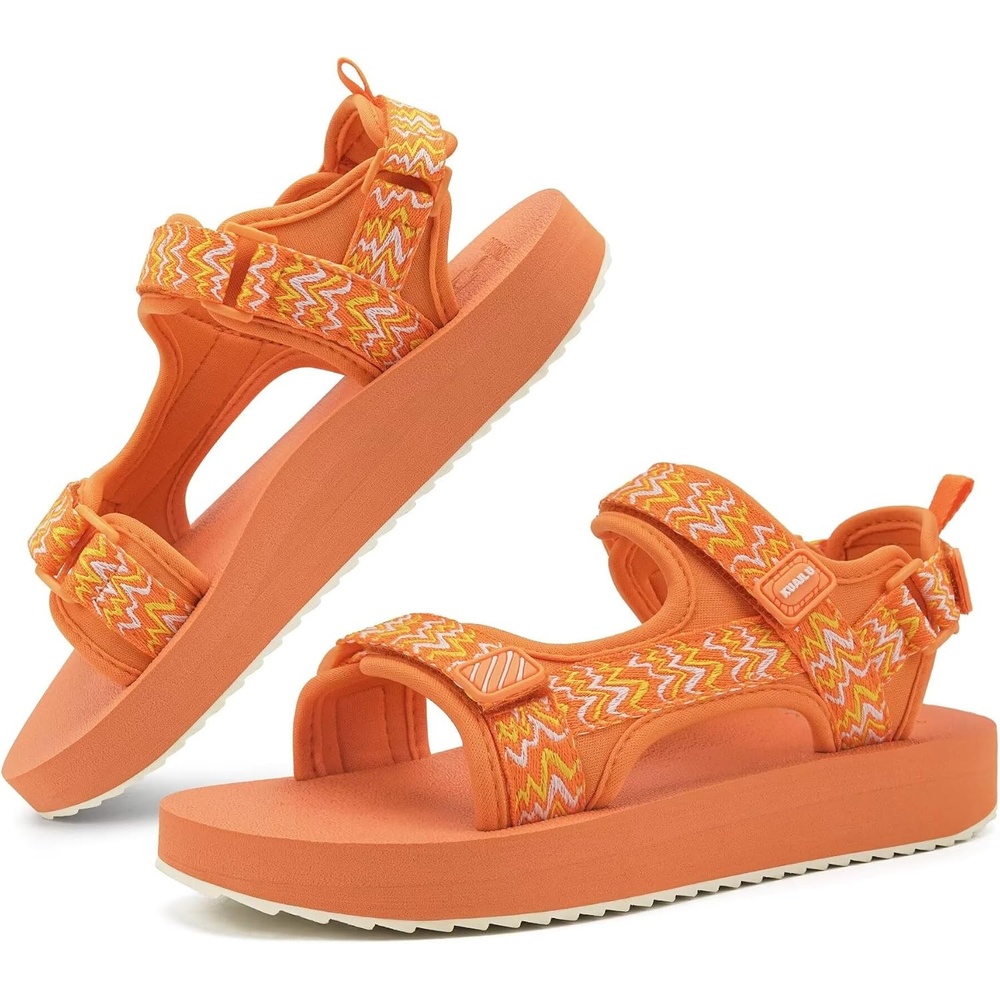 image:imageKuaiLu Womens Walking Sandals Comfortable Arch Support Summer Hiking ShoesBright Orange