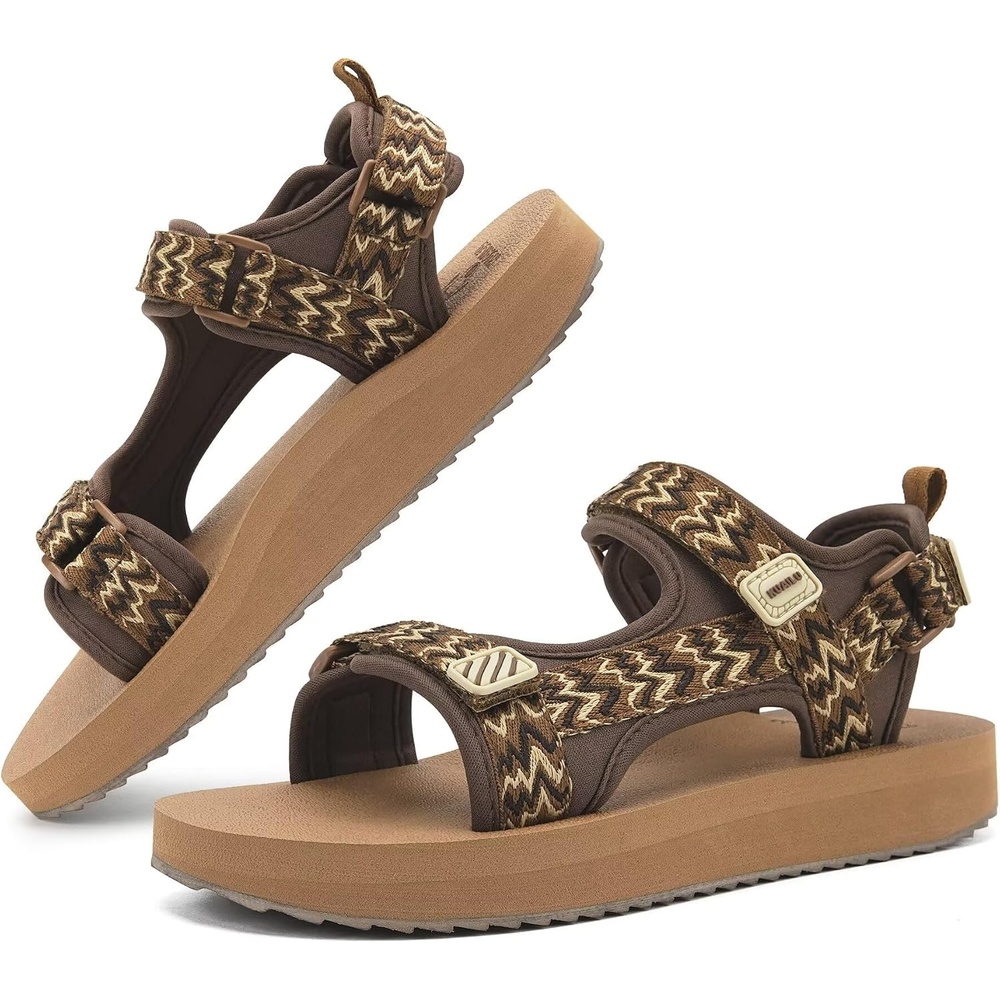 image:imageKuaiLu Womens Walking Sandals Comfortable Arch Support Summer Hiking ShoesTree Brown