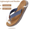KuaiLu Casual Flip Flops for Women Lightweight Cushion Summer Beach Sandals(Denim Blue)
