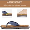 KuaiLu Casual Flip Flops for Women Lightweight Cushion Summer Beach Sandals(Denim Blue)