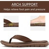 KuaiLu Casual Flip Flops for Women Lightweight Cushion Summer Beach Sandals(Khaki)