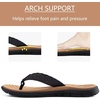 KuaiLu Casual Flip Flops for Women Lightweight Cushion Summer Beach Sandals(Khaki Black)