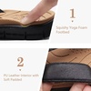 KuaiLu Casual Flip Flops for Women Lightweight Cushion Summer Beach Sandals(Khaki Black)