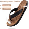 KuaiLu Casual Flip Flops for Women Lightweight Cushion Summer Beach Sandals(Khaki Black)