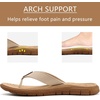 KuaiLu Casual Flip Flops for Women Lightweight Cushion Summer Beach Sandals(Nude)