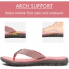 KuaiLu Casual Flip Flops for Women Lightweight Cushion Summer Beach Sandals(Pink)