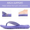 KuaiLu Casual Flip Flops for Women Lightweight Cushion Summer Beach Sandals(Purple)