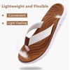 KuaiLu Casual Flip Flops for Women Lightweight Cushion Summer Beach Sandals(White Khaki)