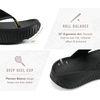 KuaiLu Flip Flops for Women with Arch Support Summer Beach Thong Sandals(Black（go One Size Up）)