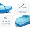 KuaiLu Flip Flops for Women with Arch Support Summer Beach Thong Sandals(Blue（go One Size Up）)